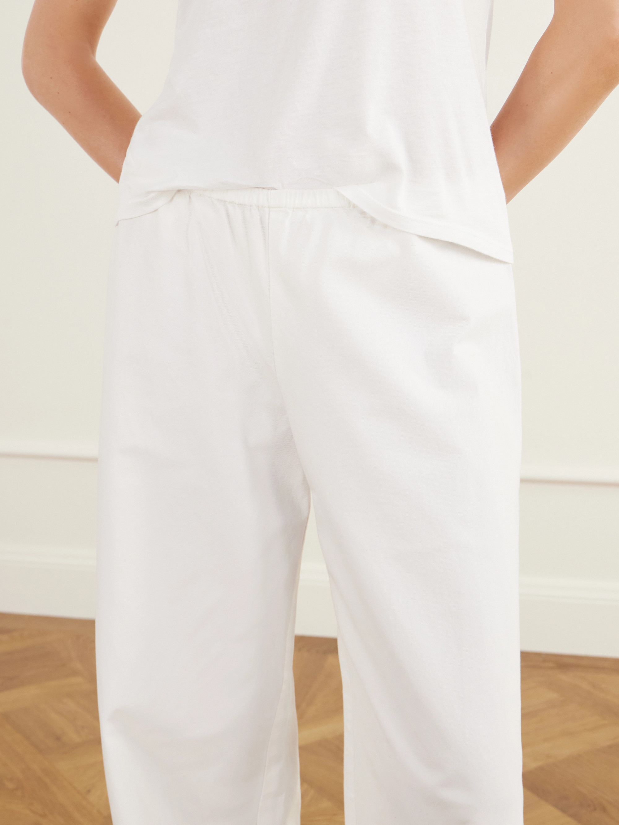 Nili Lotan Marlow cotton-blend poplin wide-leg pants