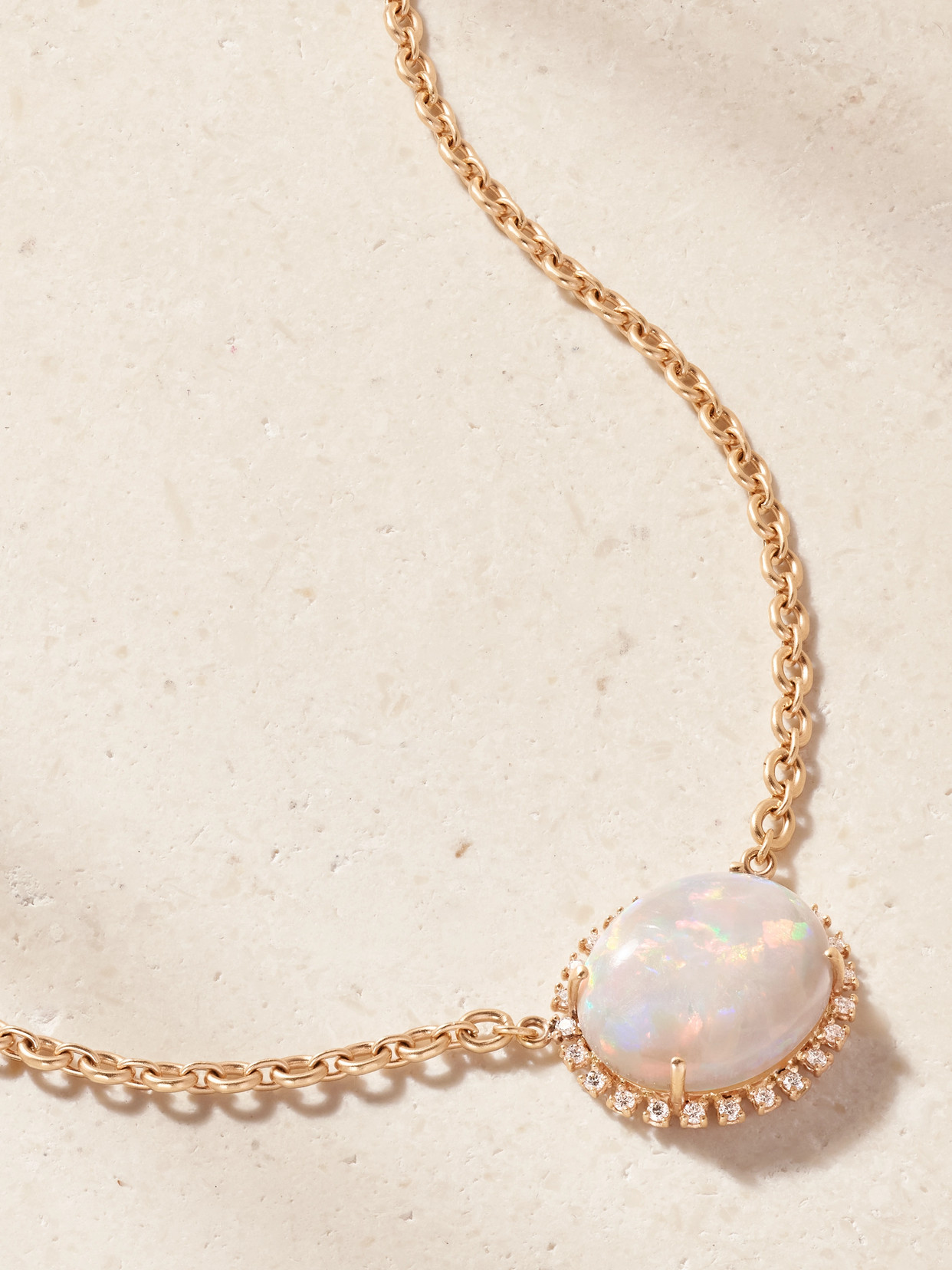Irene Neuwirth One Of A Kind 18-karat Rose Gold, Opal And Diamond Necklace