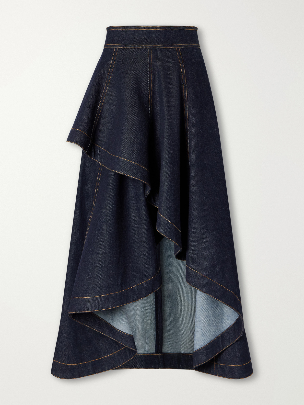 Clash Asymmetric Denim Midi