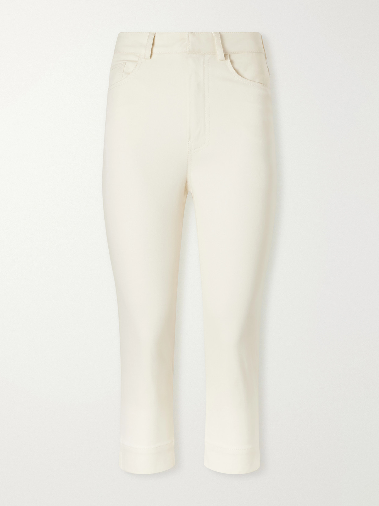 Clash Embroidered High-Rise Slim-Fit Capri Jeans