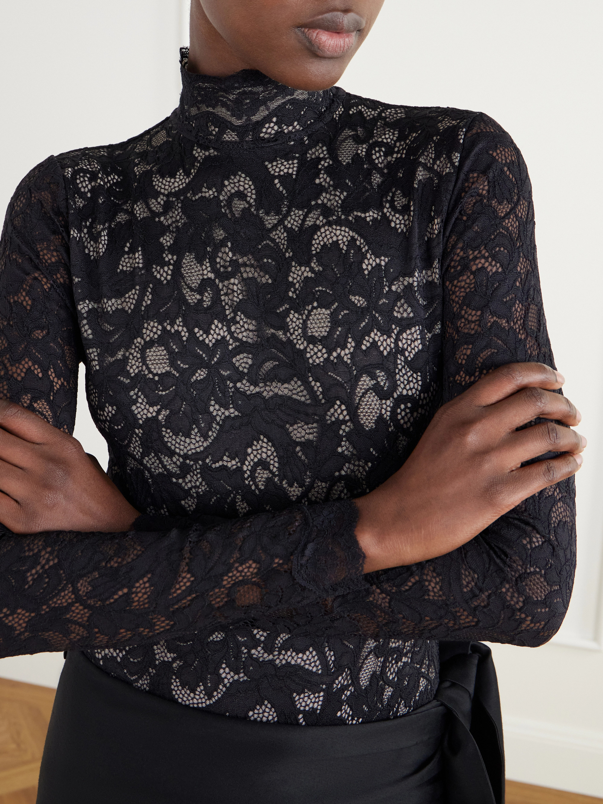 Zimmermann Corded lace turtleneck bodysuit