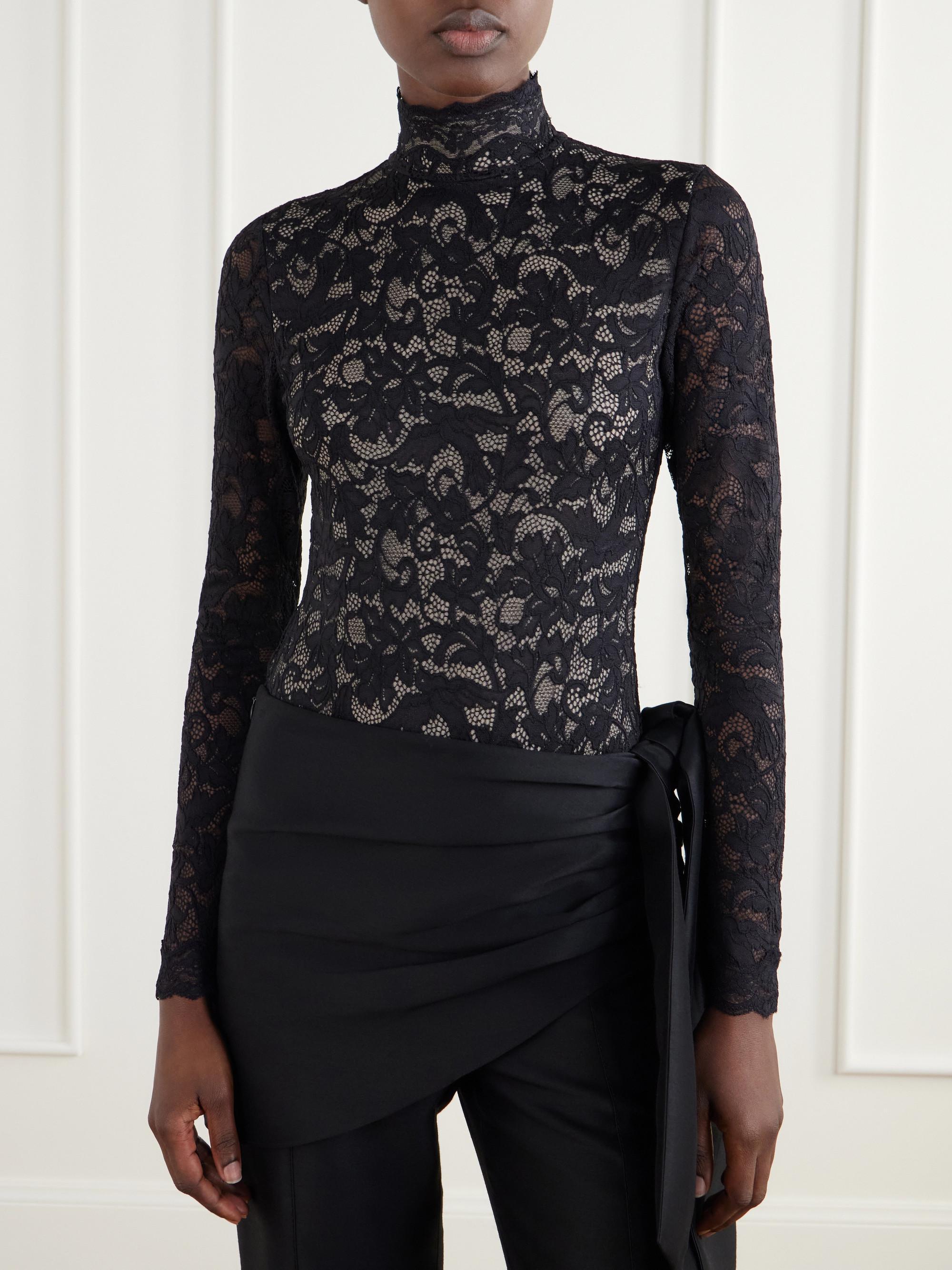 Zimmermann Corded lace turtleneck bodysuit