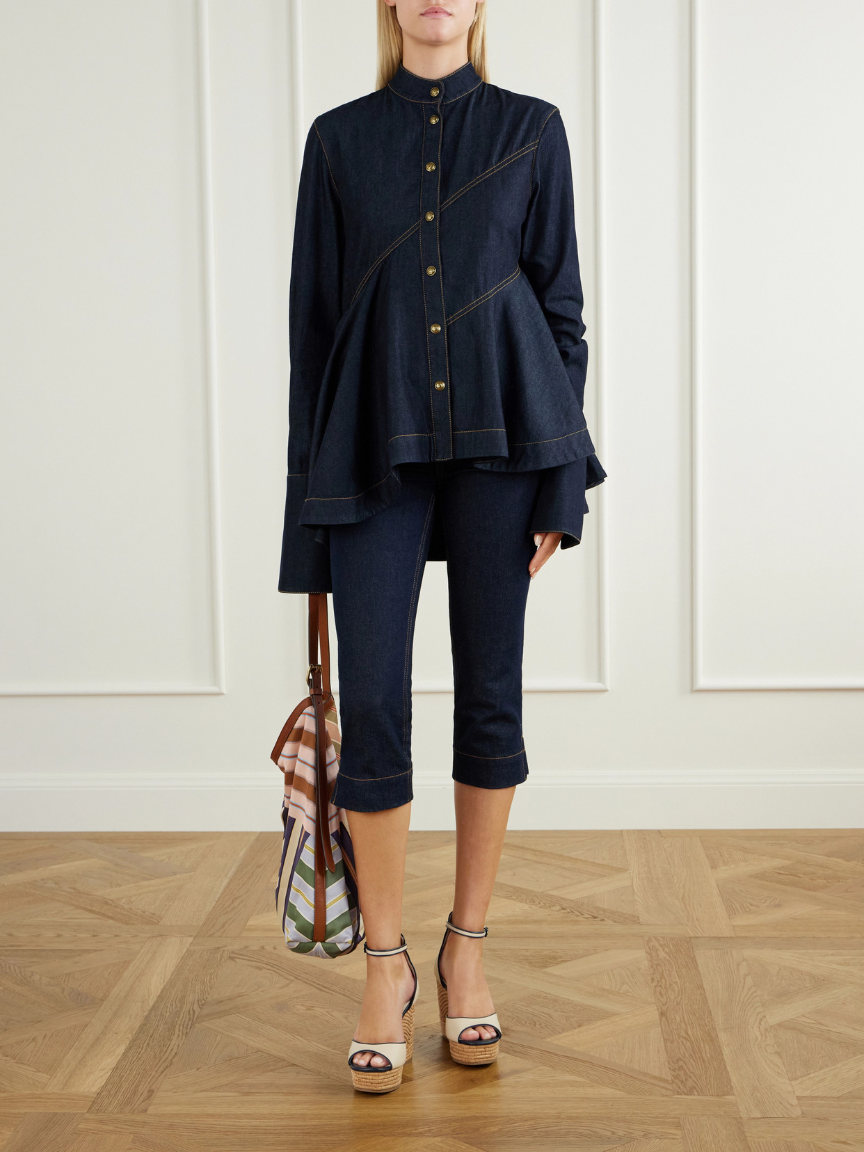 Asymmetric Denim Shirt