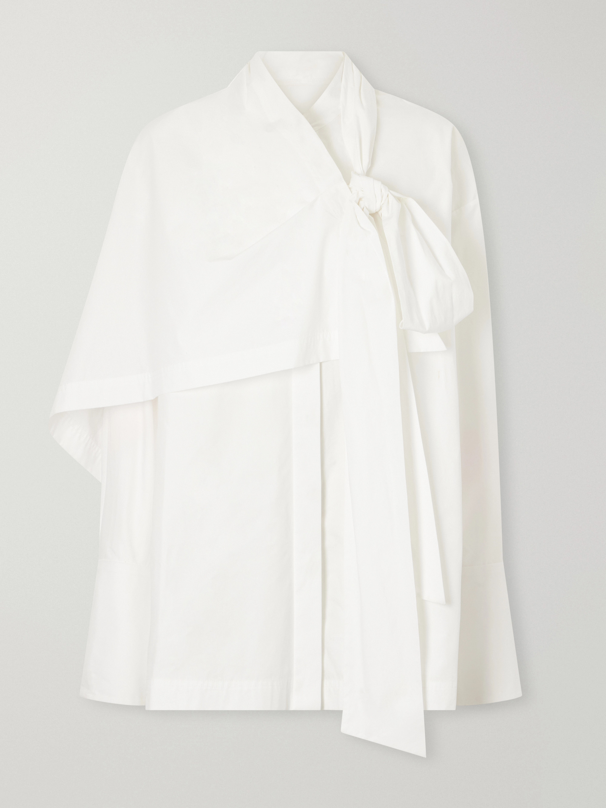 Zimmermann Clash tie-detailed asymmetric cotton-poplin shirt