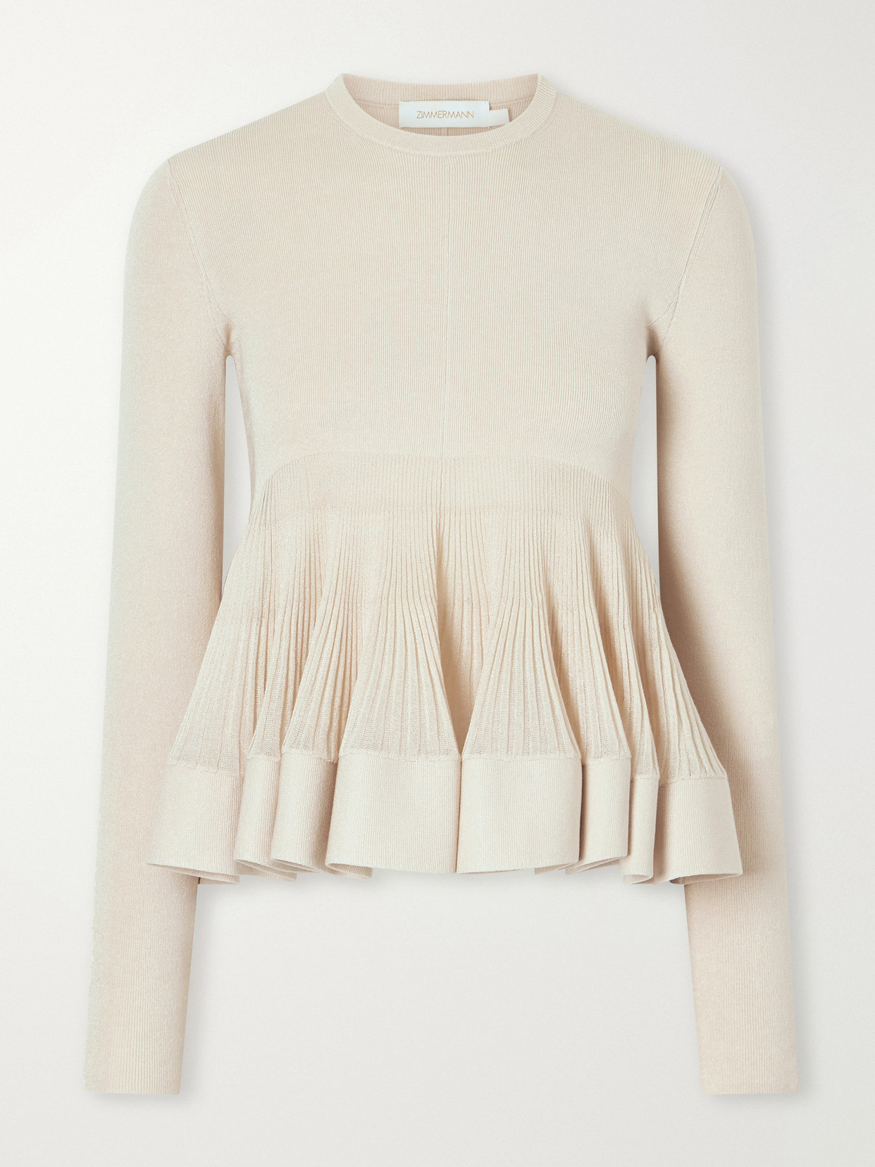 Clash Ruffled Metallic Jersey Blouse