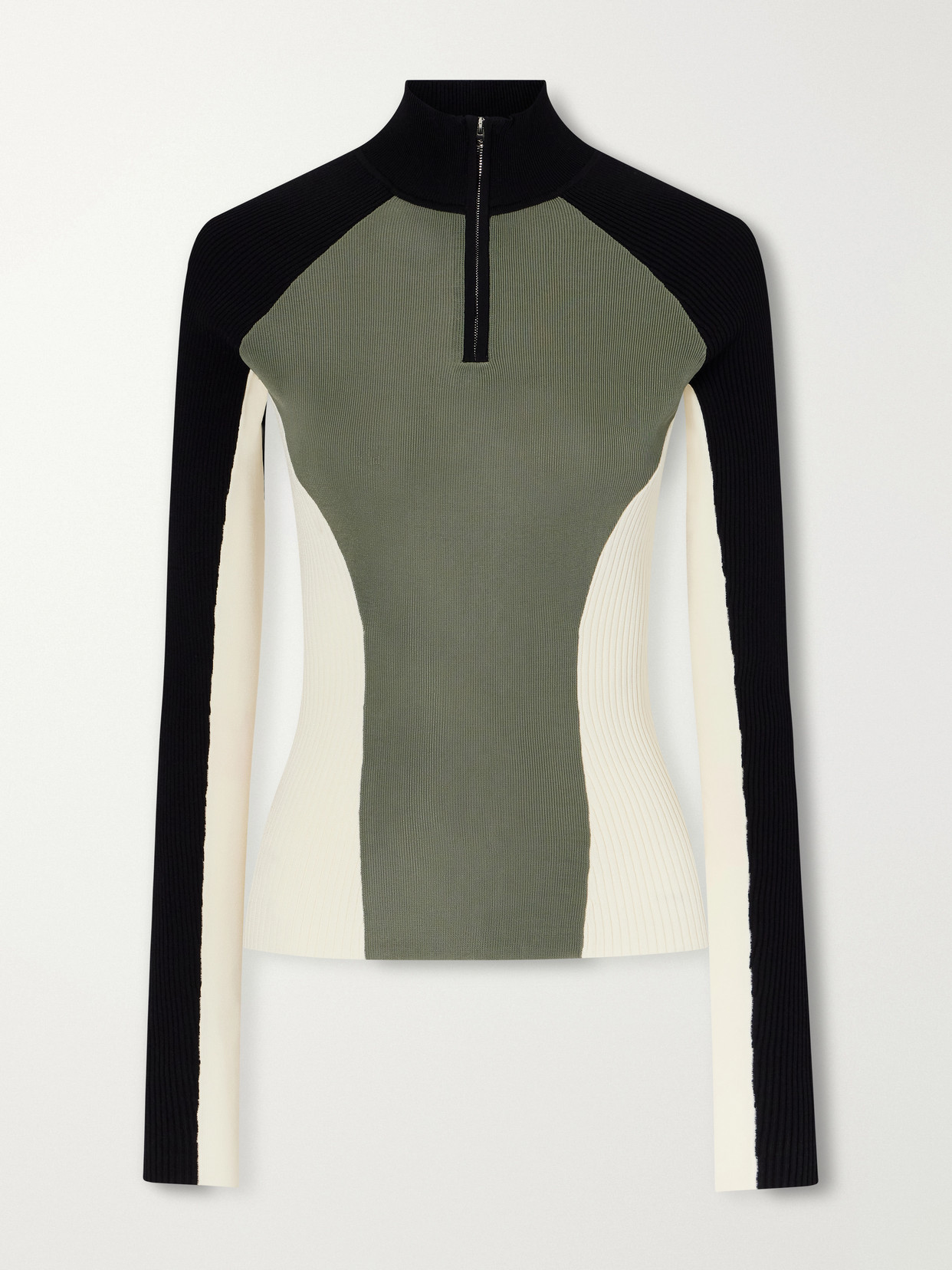 Clash Ribbed Jersey Half-Zip Sweater