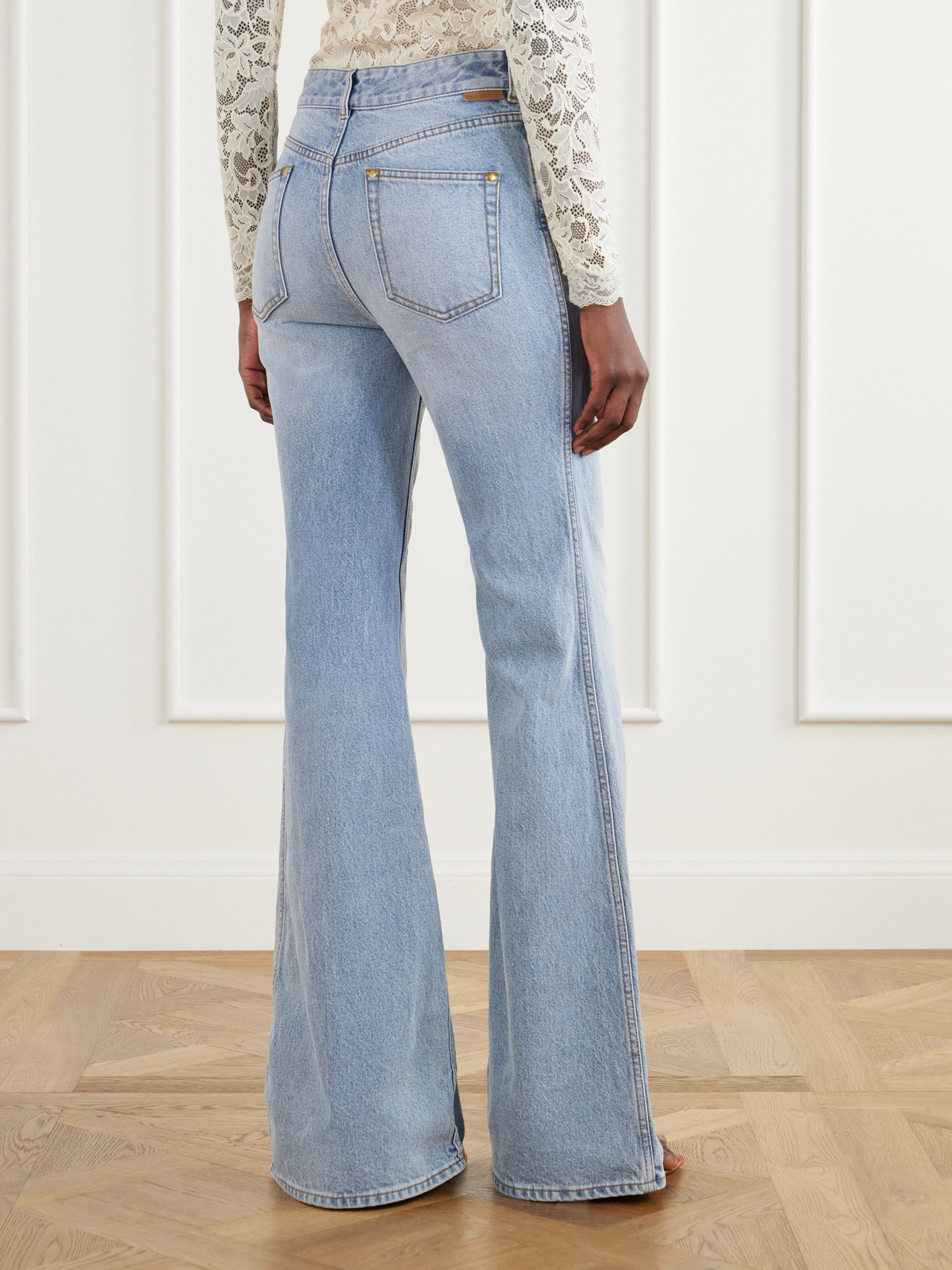 Stretch High-Rise Flared Jeans
