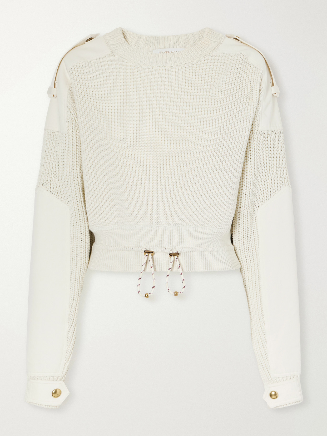 Zimmermann Clash Cotton-blend Sweater In Neutrals