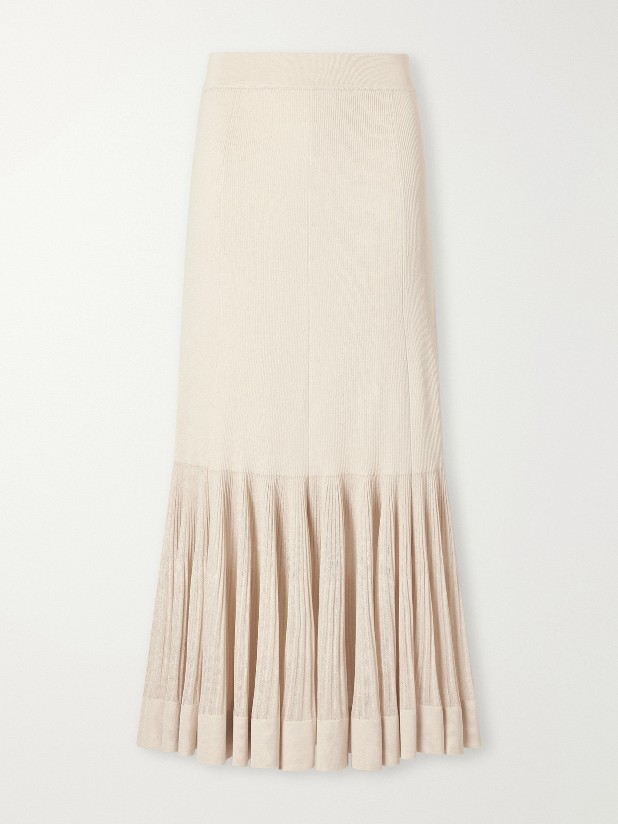 Clash Pleated Metallic Jersey Midi