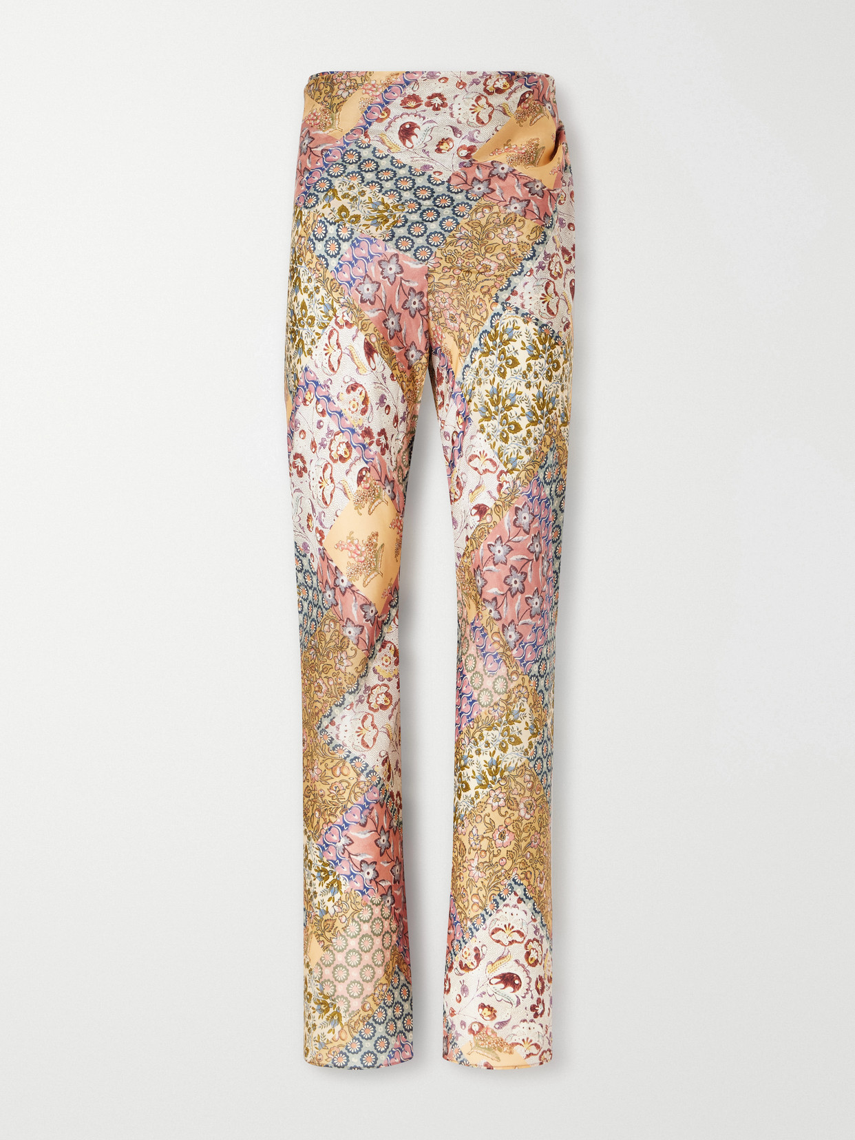 Zimmermann Fairlight Draped Printed Silk Wide-leg Pants In Multi