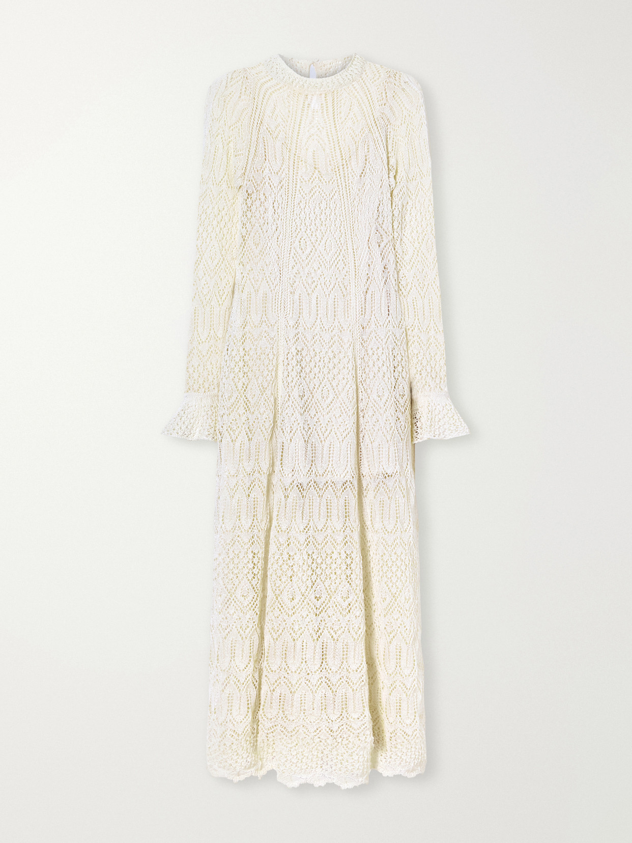Zimmermann Fairlight Pointelle-knit Midi Dress In Neutrals