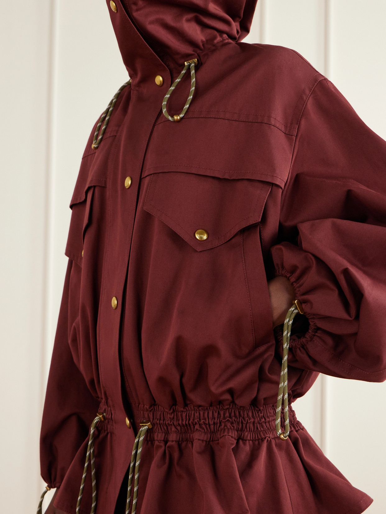 Clash Drawstring Cotton-Drill Jacket