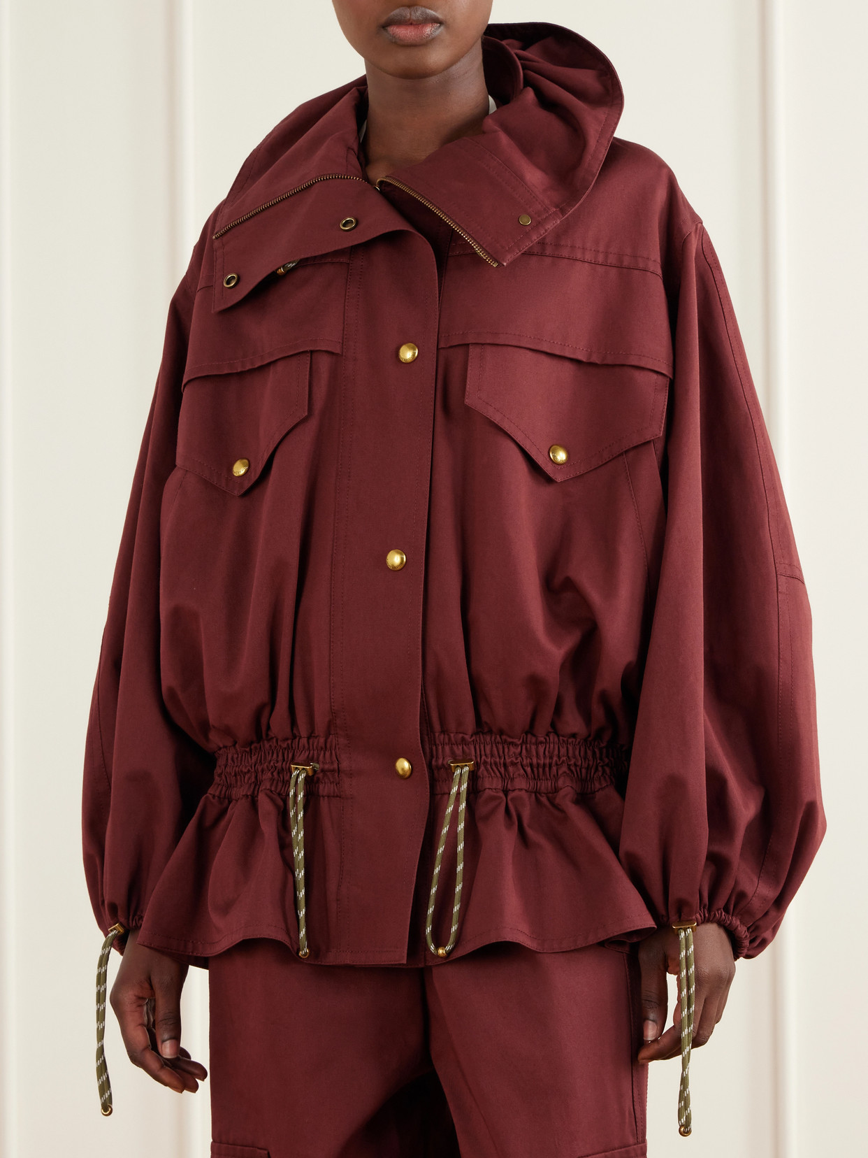 Clash Drawstring Cotton-Drill Jacket