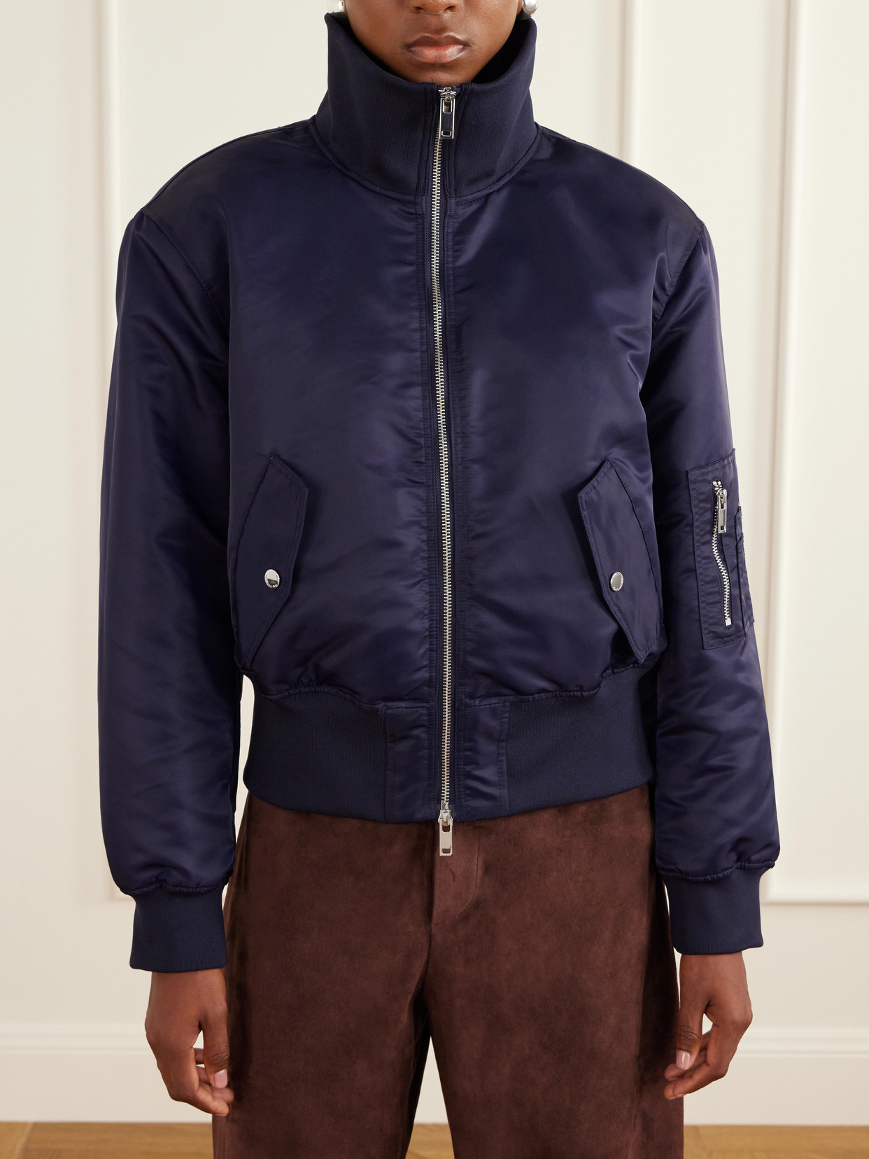 Storm Satin Bomber Jacket