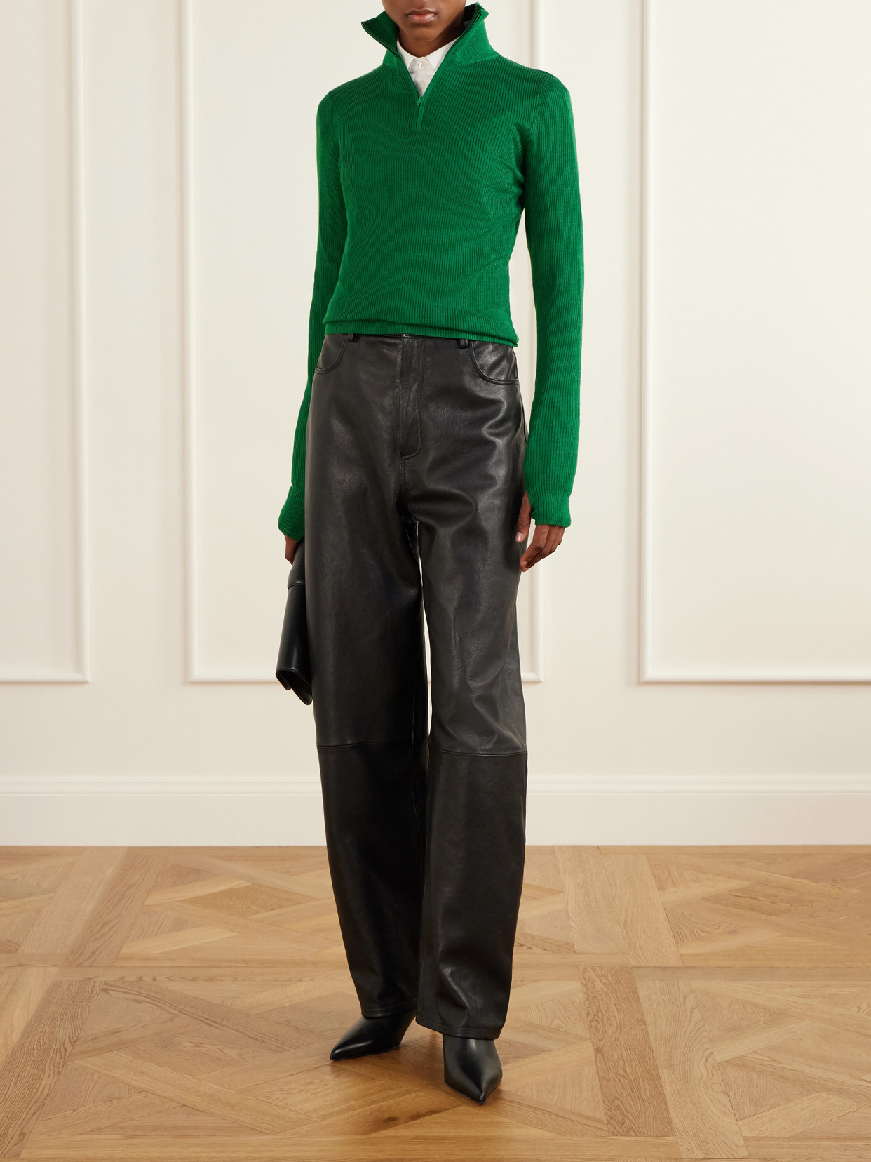 Half-Zip Wool And Silk-Blend Sweater