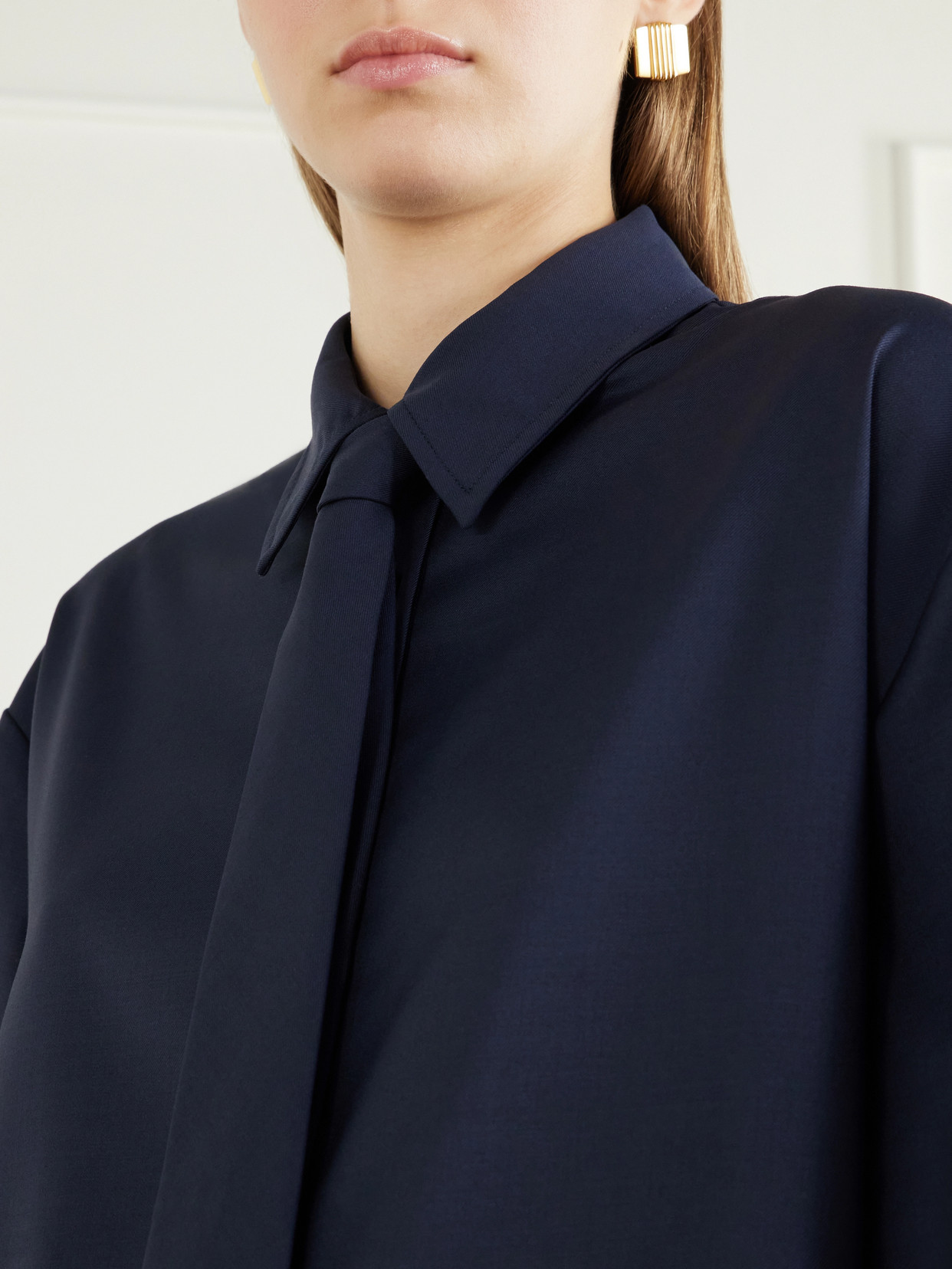 Peri Tie-Detailed Oversized Georgette Shirt