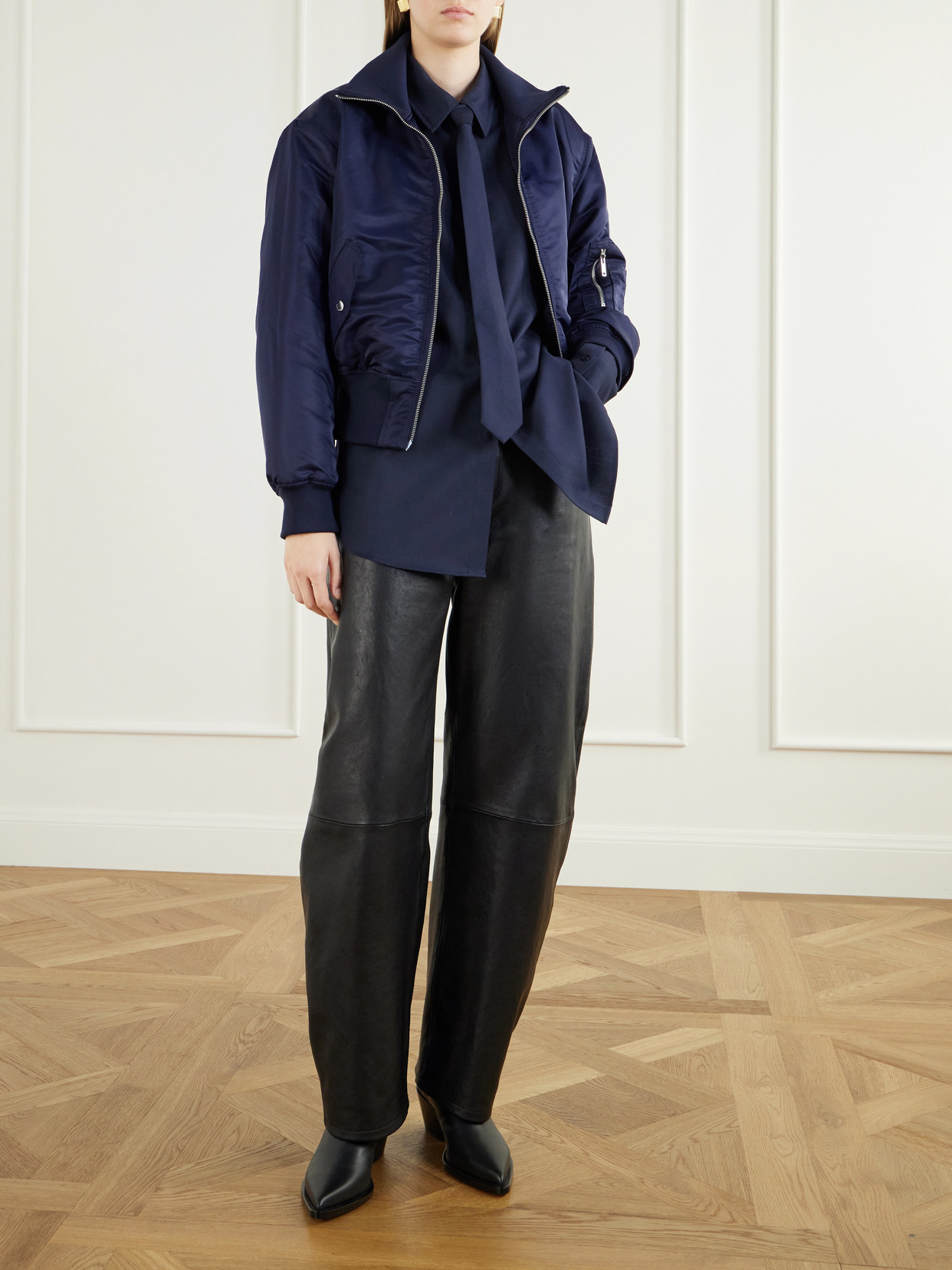 Peri Tie-Detailed Oversized Georgette Shirt
