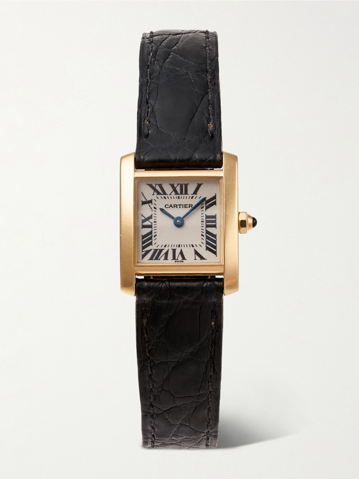 Stephanie Windsor + Cartier Vintage 1990 Tank Française Quartz-movement 18-karat Gold Watch, Ref. W50000256 (6” Wrist)