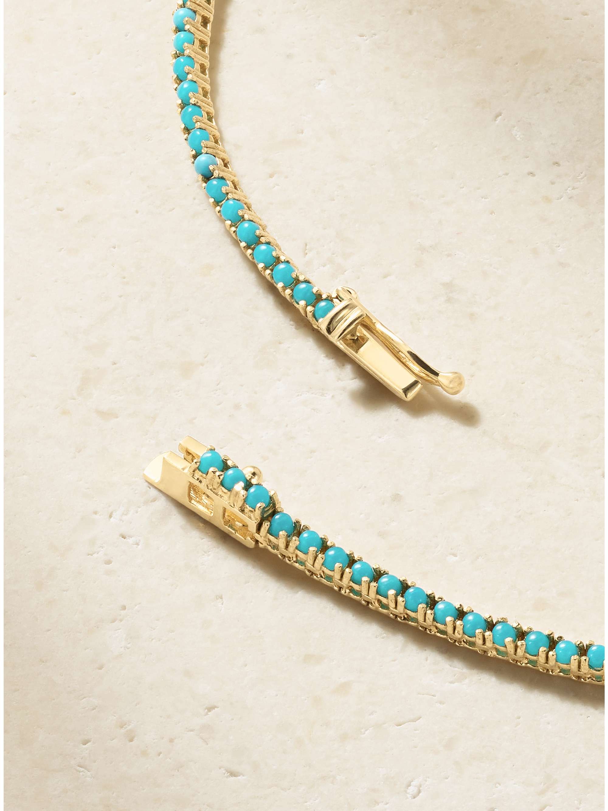 JENNIFER MEYER 18-karat gold, turquoise and diamond necklace
