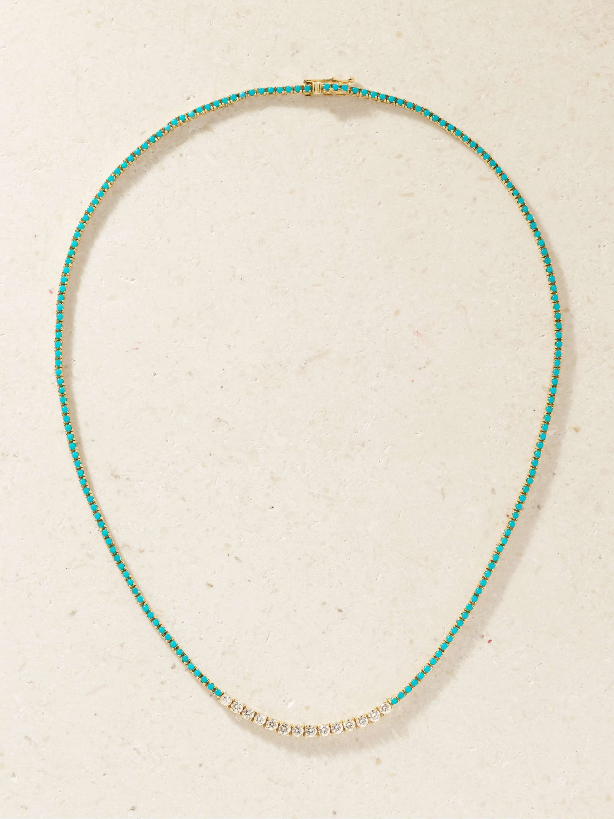 JENNIFER MEYER 18-karat gold, turquoise and diamond necklace