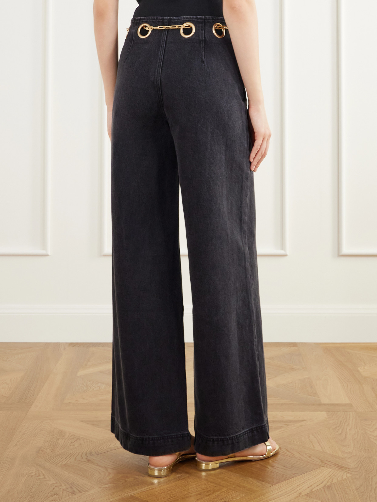 Sydney Embellished Low-Rise Flared Jeans
