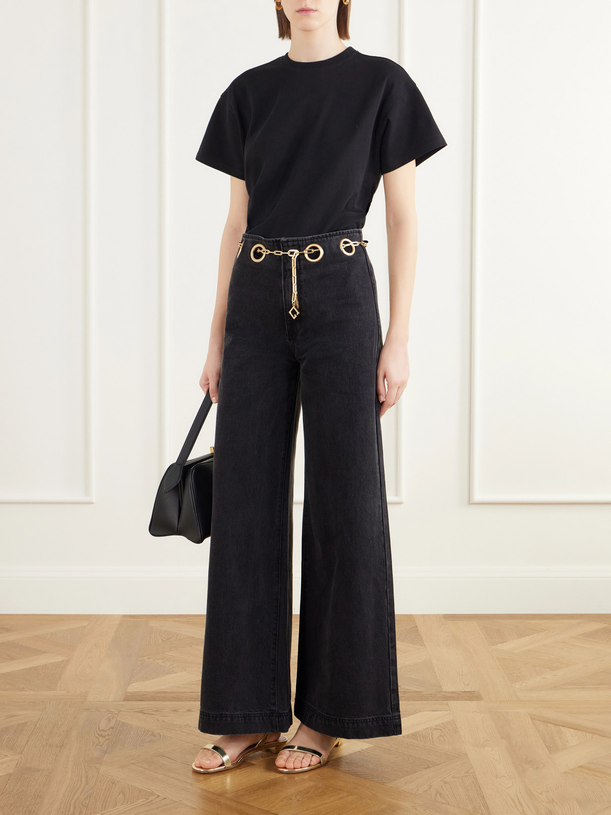 Sydney Embellished Low-Rise Flared Jeans