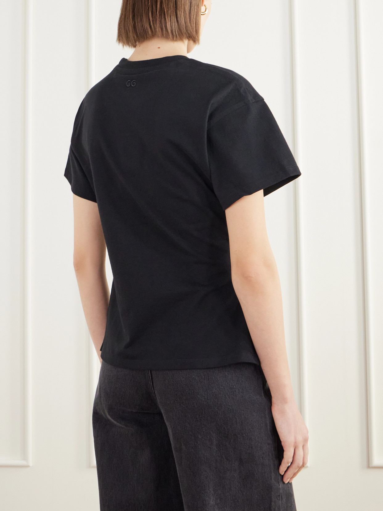 Cata Asymmetric Pleated Cotton-Jersey T-Shirt