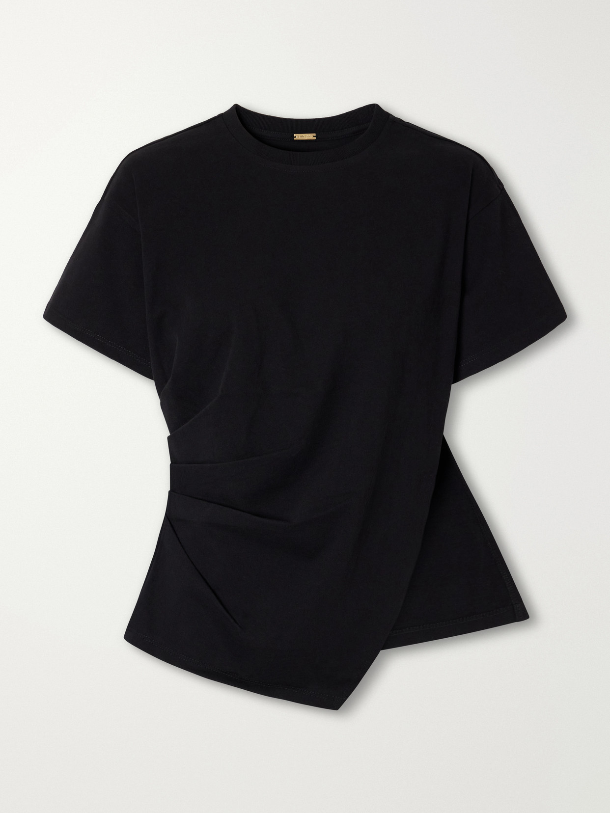 Cata Asymmetric Pleated Cotton-Jersey T-Shirt