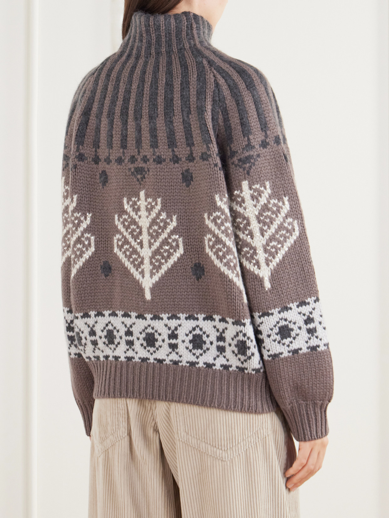Fair Isle Intarsia-Knit Cashmere Sweater