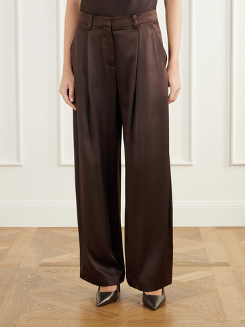 Brunello Cucinelli Silk-satin wide-leg pants