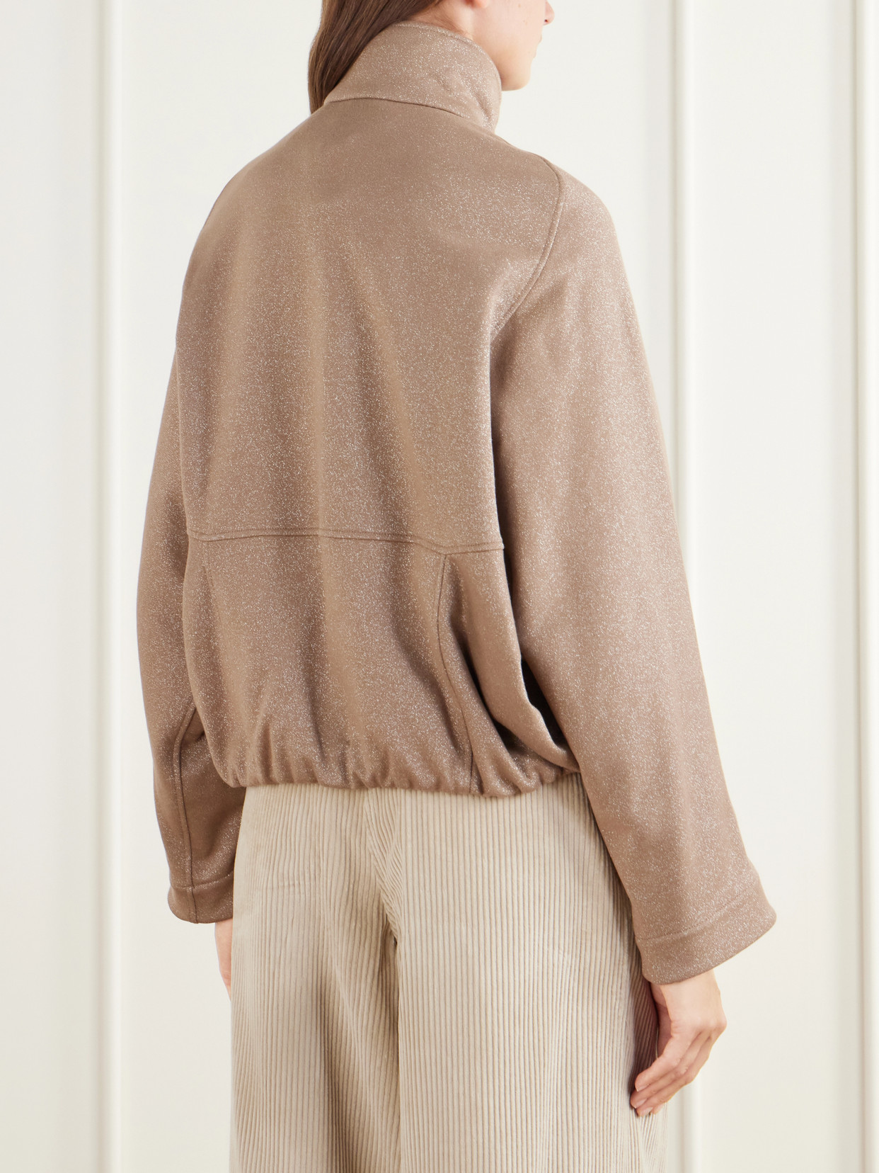 Paneled Gathered Cotton-Blend Twill Jacket