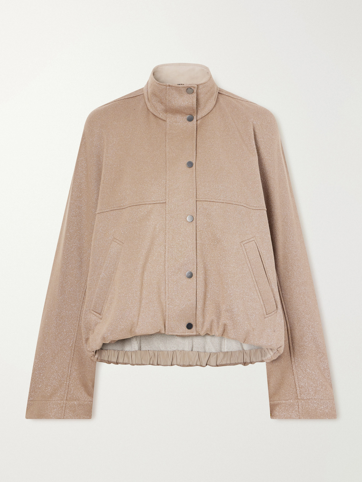 Paneled Gathered Cotton-Blend Twill Jacket