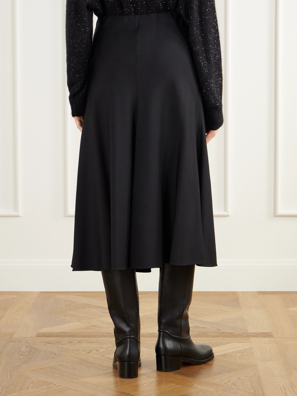 Wool-Blend Flannel Midi