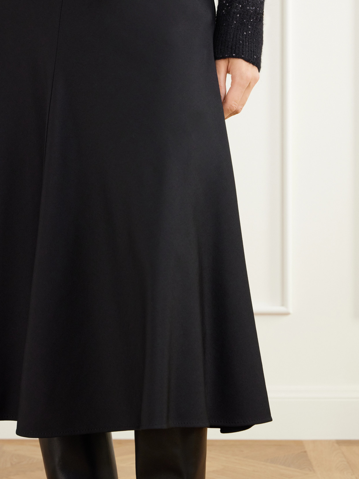 Wool-Blend Flannel Midi