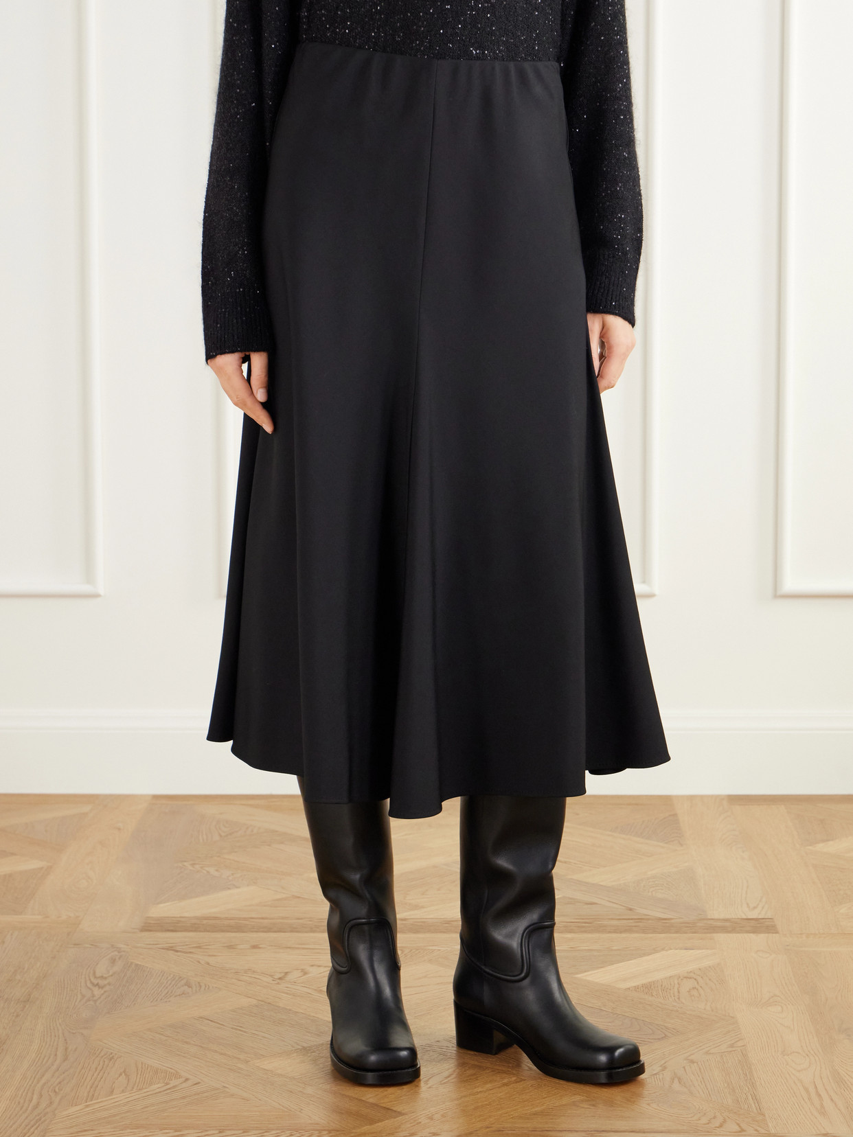 Wool-Blend Flannel Midi