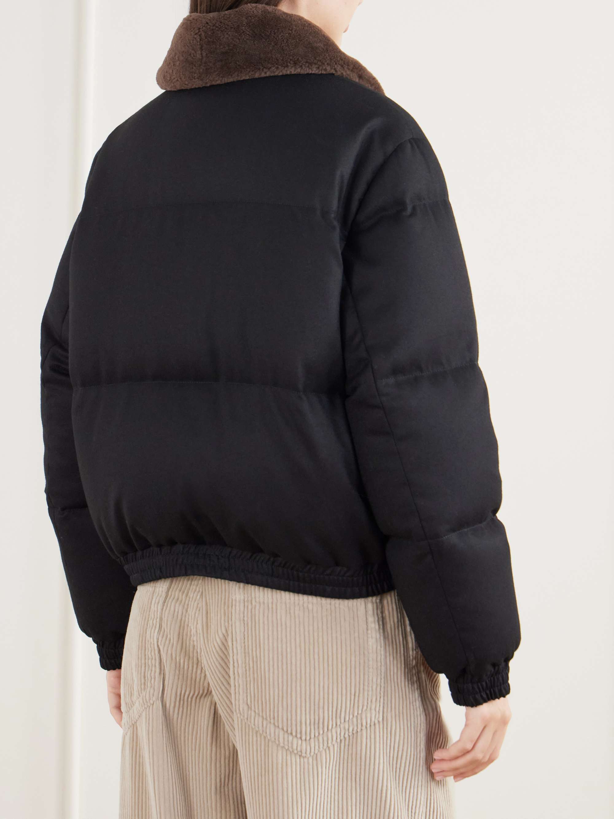BRUNELLO CUCINELLI Quilted shearling-trimmed wool-twill down