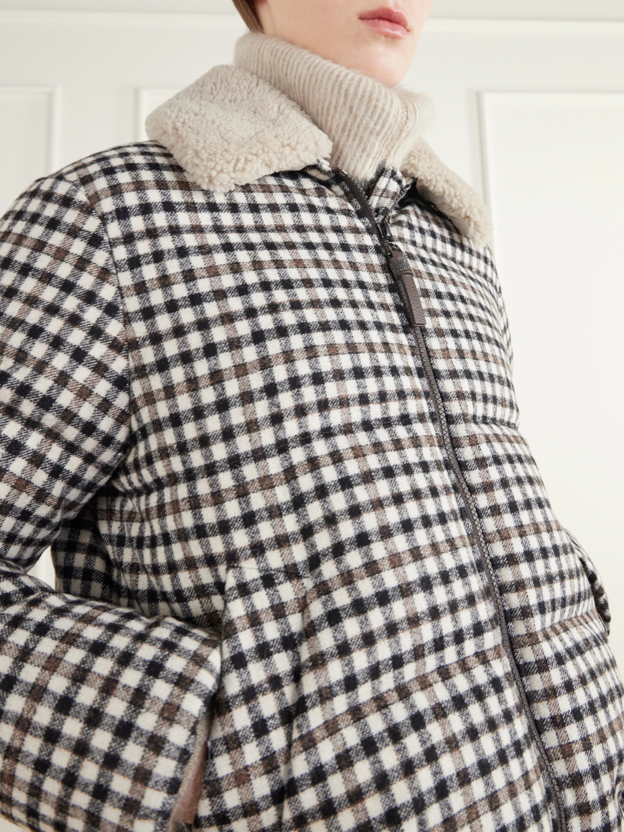 Shearling-Trimmed Alpaca-Blend Twill Down Jacket
