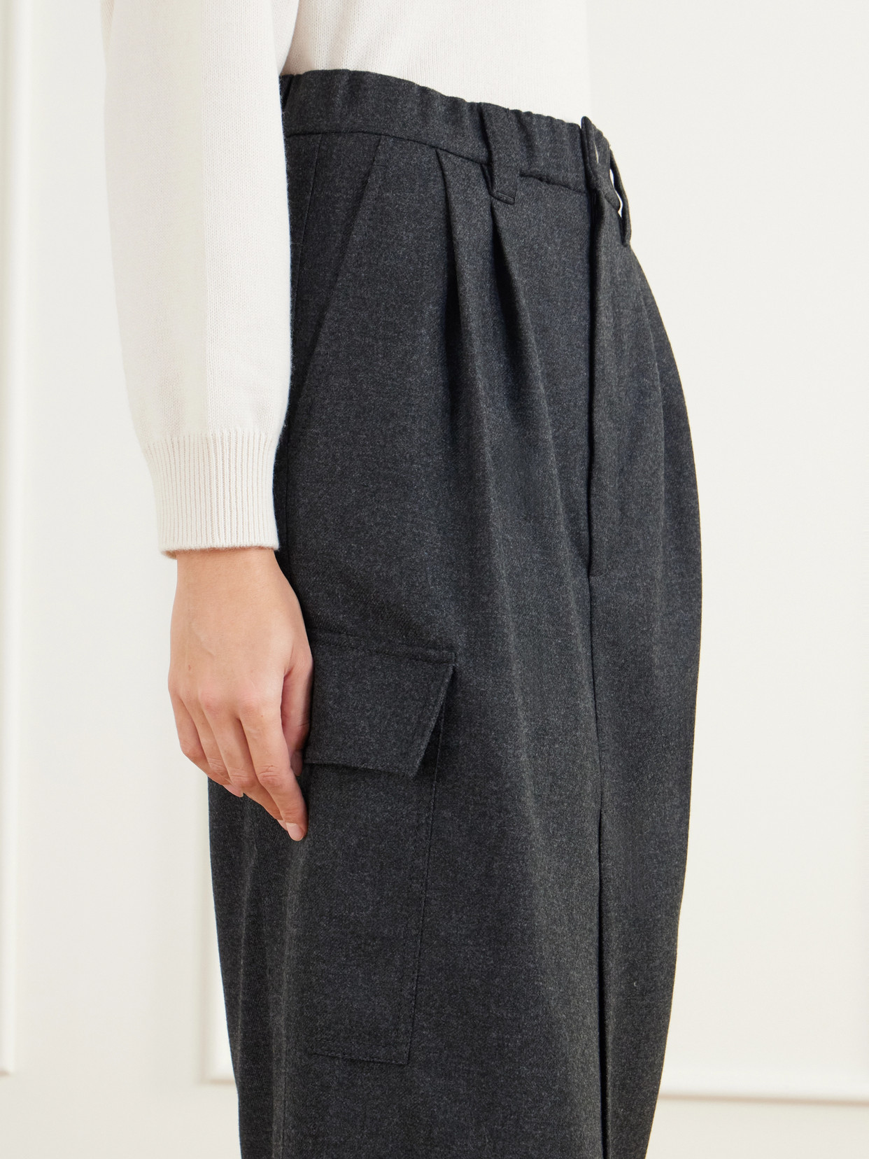 Pleated Wool And Cashmere-Blend Twill Midi