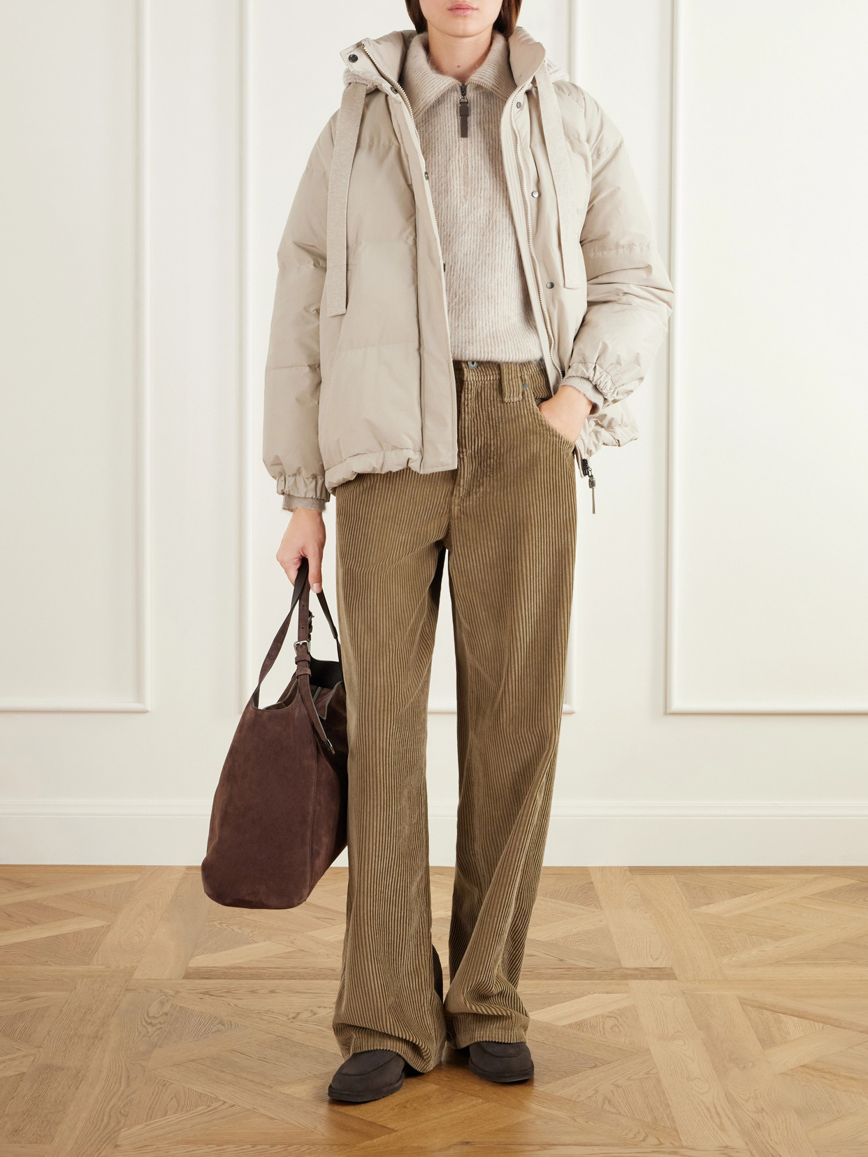 Brushed Mohair-Blend Half-Zip Sweater