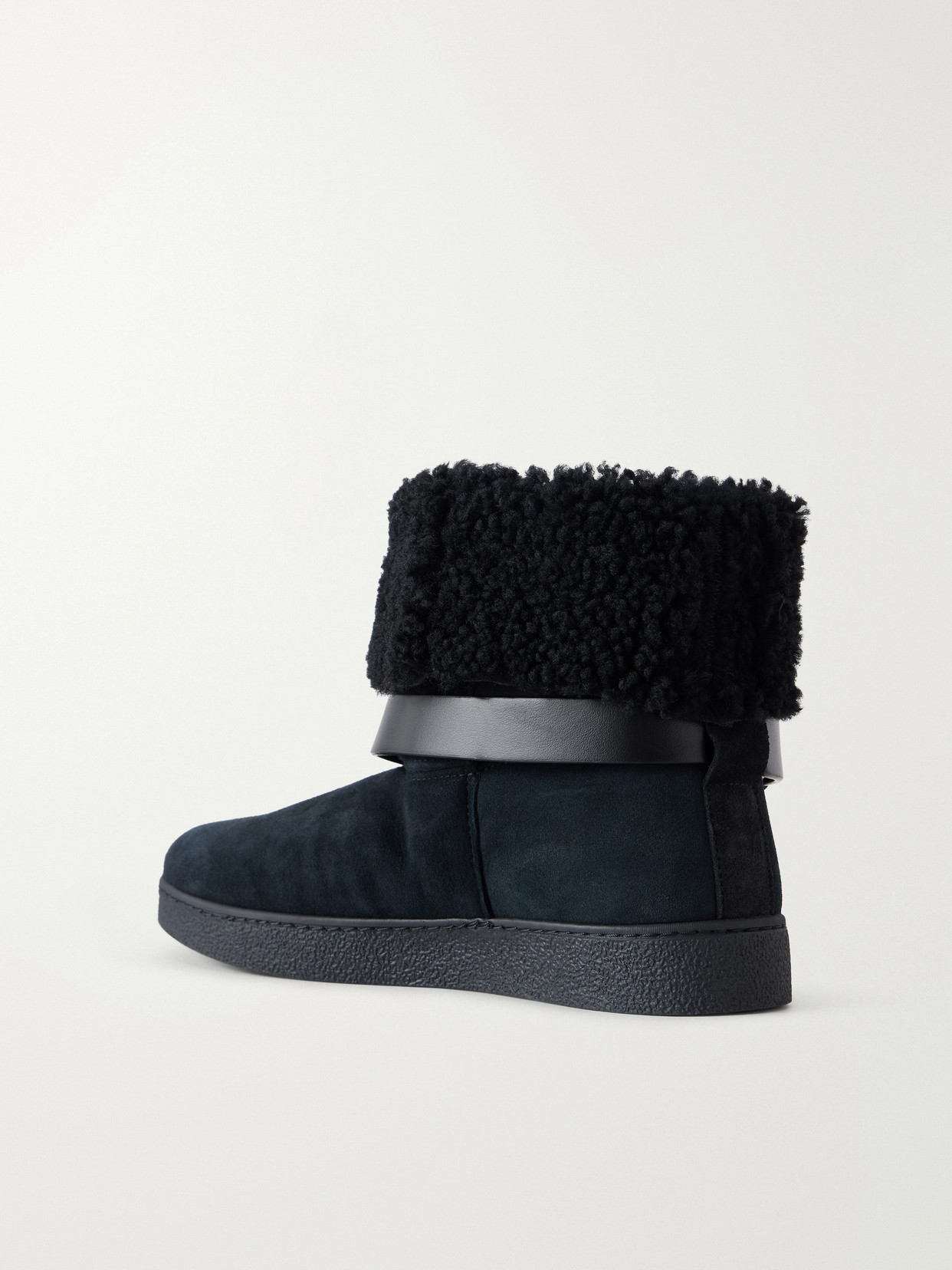 Nolyz Buckled Leather And Shearling-Trimmed Ankle Boots