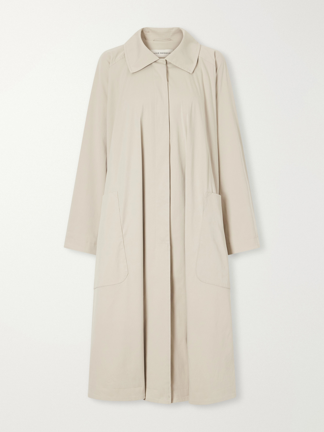 Jane Graceful Pleated Cotton-Blend Coat