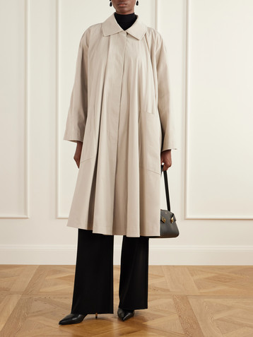 NOUR HAMMOUR Jane Graceful pleated cotton-blend coat