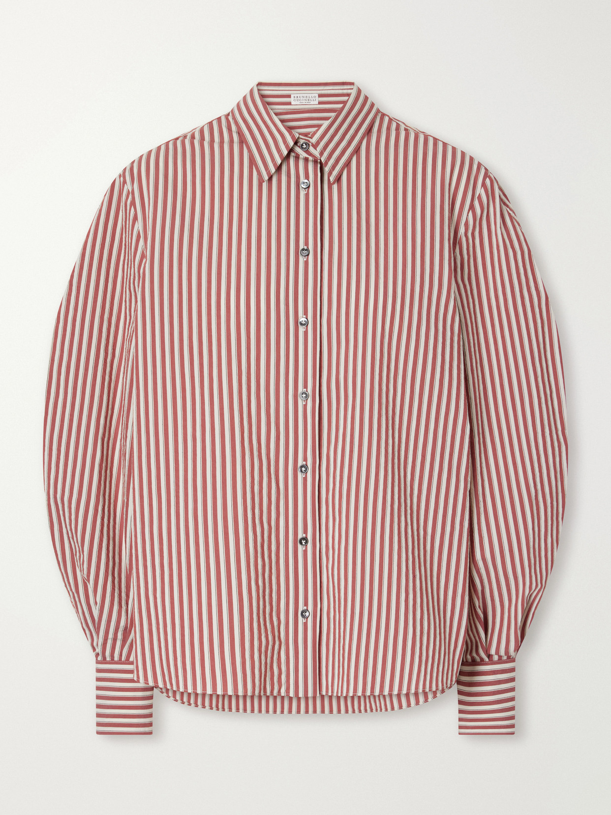 Striped Cotton-Blend Poplin Shirt