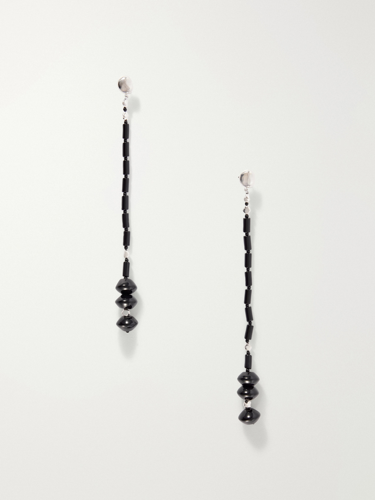 Agmes Margot Silver-tone Onyx Earrings In Gold