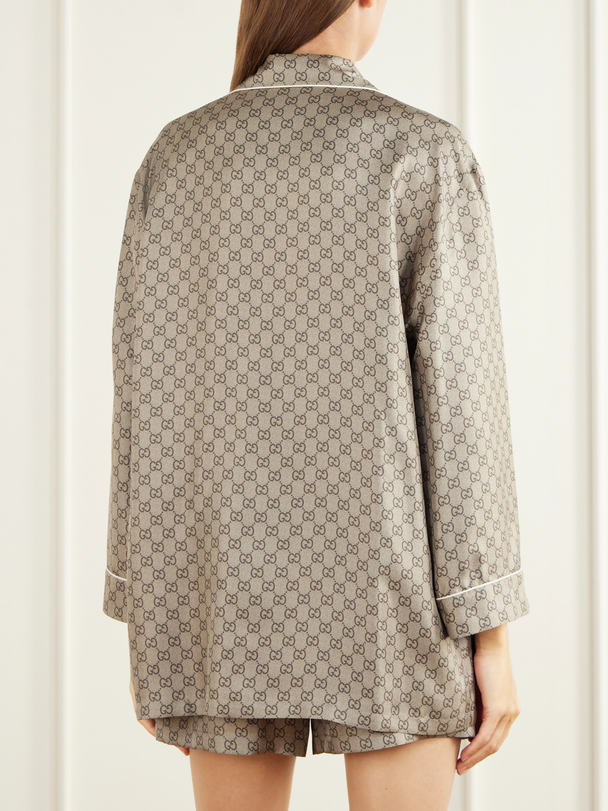 GG Supreme Printed Silk-Twill Shirt