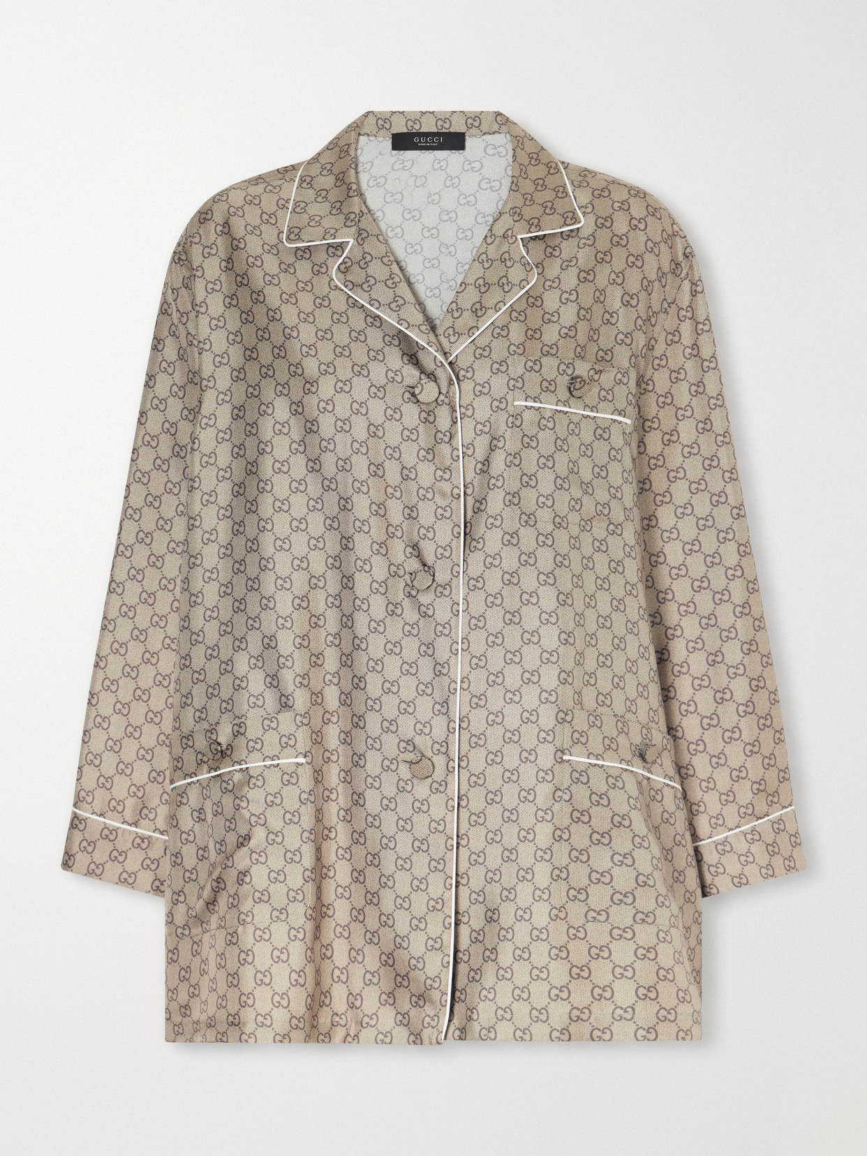 GG Supreme Printed Silk-Twill Shirt