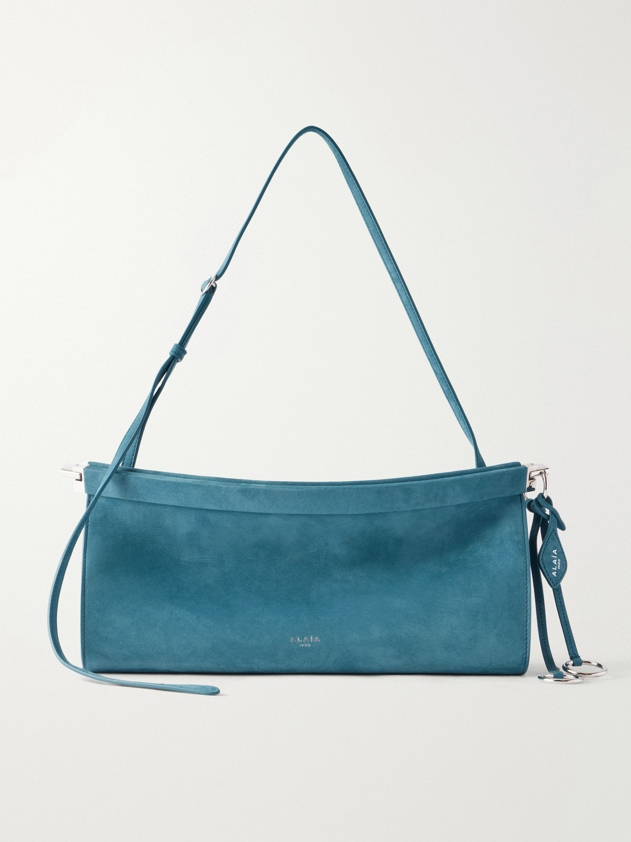 Alaïa Click Medium Nubuck Shoulder Bag In Blue