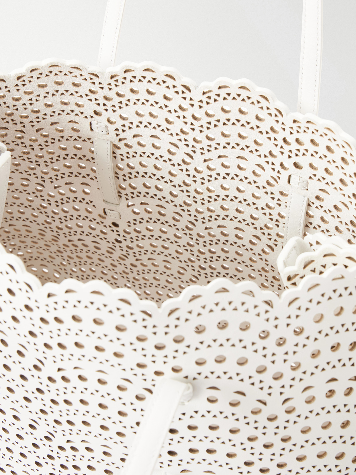 Alaïa - Mina Laser-Cut Leather Tote - Off