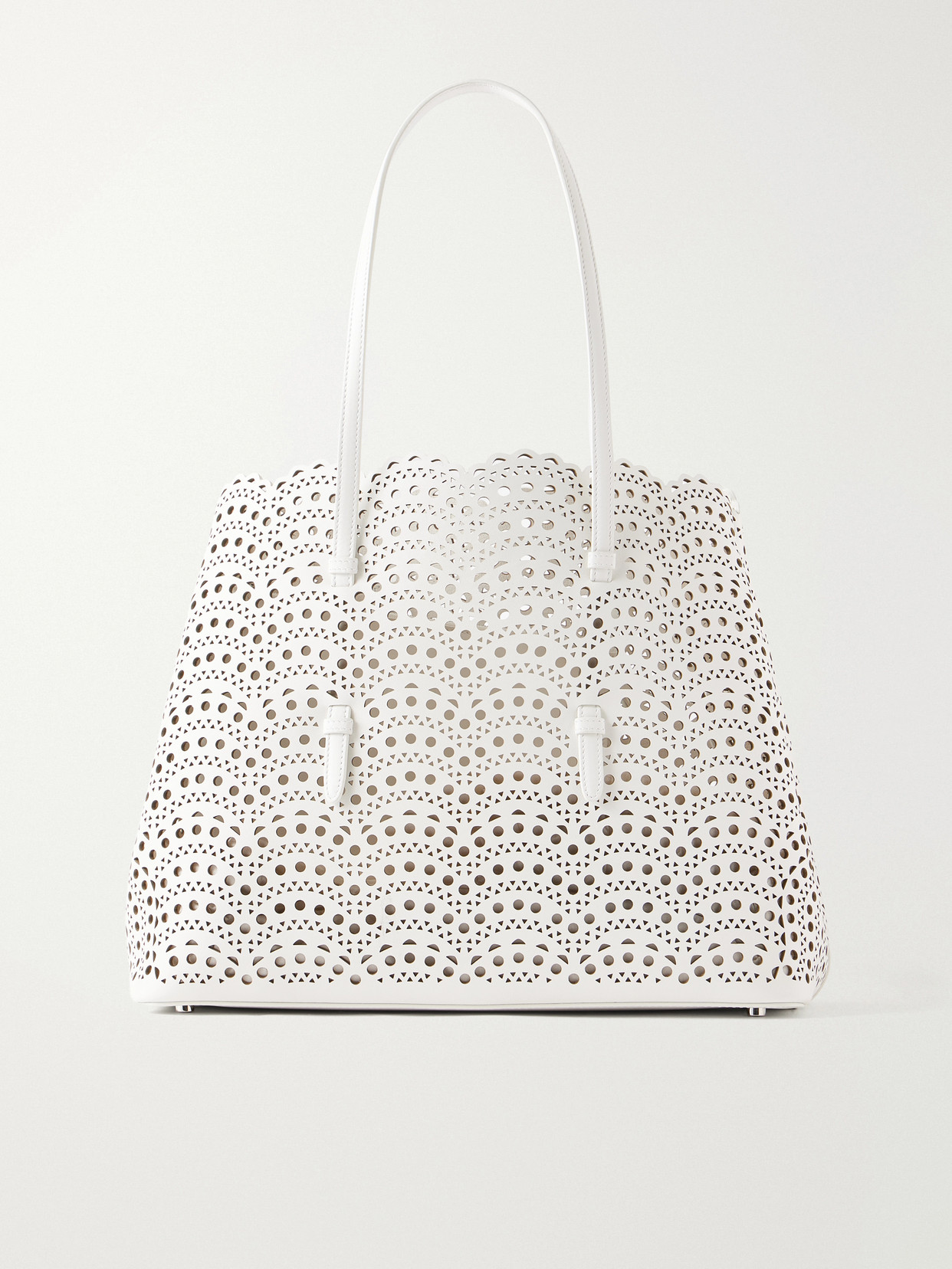 Alaïa Mina Laser-cut Leather Tote In Neutrals