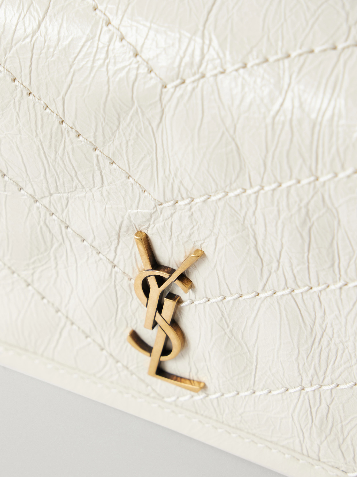 Niki Embellished Matelassé Crinkled-Leather Shoulder Bag